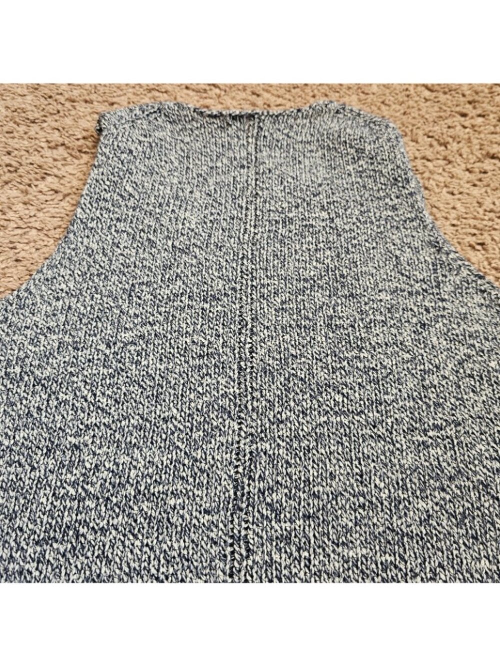 Gap Knit Tank Top Womens XS Blue Marled Cotton Blend Sweater Vest Pullover - Picture 7 of 7